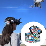 飛行攝影眼鏡塗鴉色頭帶固定帶，適用於 DJI FPV Goggles V2，帶子，帶子+電源線，帶子+電源線+墊片