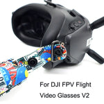 飛行攝影眼鏡塗鴉色頭帶固定帶，適用於 DJI FPV Goggles V2，帶子，帶子+電源線，帶子+電源線+墊片