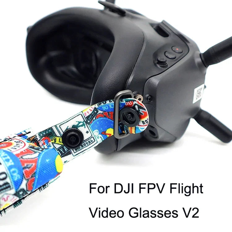 飛行攝影眼鏡塗鴉色頭帶固定帶，適用於 DJI FPV Goggles V2，帶子，帶子+電源線，帶子+電源線+墊片
