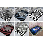 3D 立體矩形視覺幾何客廳地毯，尺寸：40x60cm、50x80cm、60x90cm、80x120cm、80x160cm、120x160cm、140x200cm