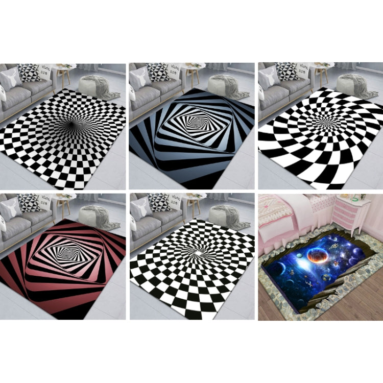 3D 立體矩形視覺幾何客廳地毯，尺寸：40x60cm、50x80cm、60x90cm、80x120cm、80x160cm、120x160cm、140x200cm