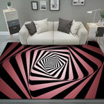 3D 立體矩形視覺幾何客廳地毯，尺寸：40x60cm、50x80cm、60x90cm、80x120cm、80x160cm、120x160cm、140x200cm