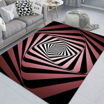 3D 立體矩形視覺幾何客廳地毯，尺寸：40x60cm、50x80cm、60x90cm、80x120cm、80x160cm、120x160cm、140x200cm