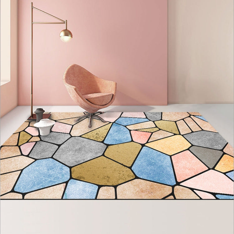 現代抽象幾何客廳地毯咖啡桌墊，50x80cm，60x90cm