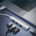 4 合 1 迷你多功能擴充擴充座，規格：Type-C/USB-C 3.0（銀色）、Type-C/USB-C 3.0（銀色）、Type-C/USB-C 3.0（灰色）、Type-C/USB-C 3.0（粉色）、USB 3.0（銀色）、USB 3.0（灰色）、USB 3.0（粉色）