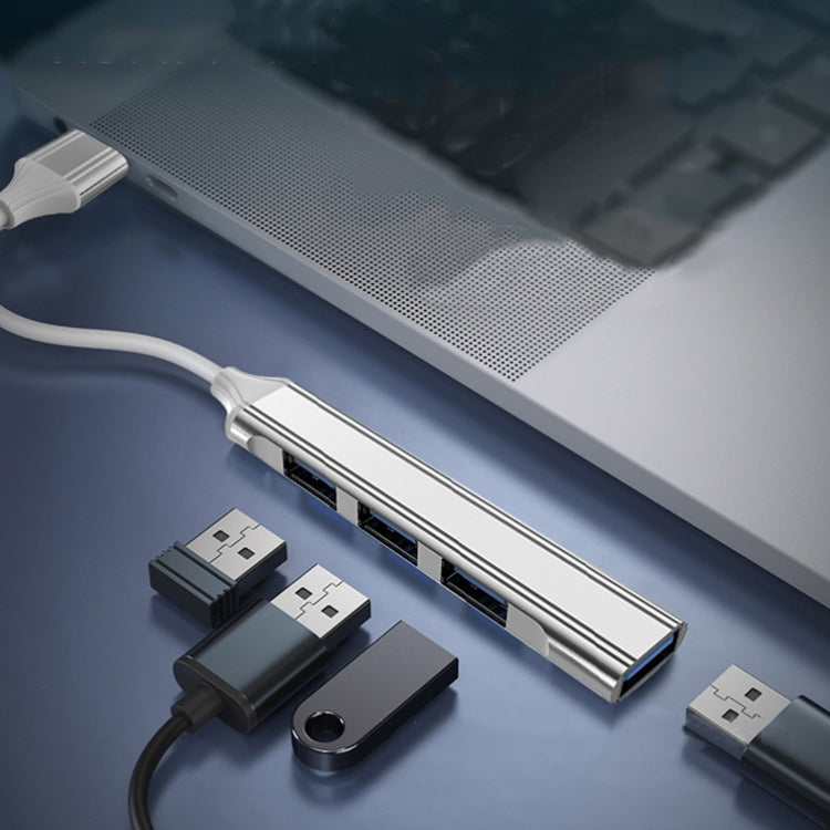 4 合 1 迷你多功能擴充擴充座，規格：Type-C/USB-C 3.0（銀色）、Type-C/USB-C 3.0（銀色）、Type-C/USB-C 3.0（灰色）、Type-C/USB-C 3.0（粉色）、USB 3.0（銀色）、USB 3.0（灰色）、USB 3.0（粉色）