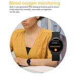 LOANIY Y86 1.43 Inch Heart Rate Monitoring Smart Bluetooth Watch, Gold Steel, Black Steel