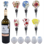 DIY水晶環氧樹脂紅酒塞矽膠模具，款式：5個模具+5個紅酒塞