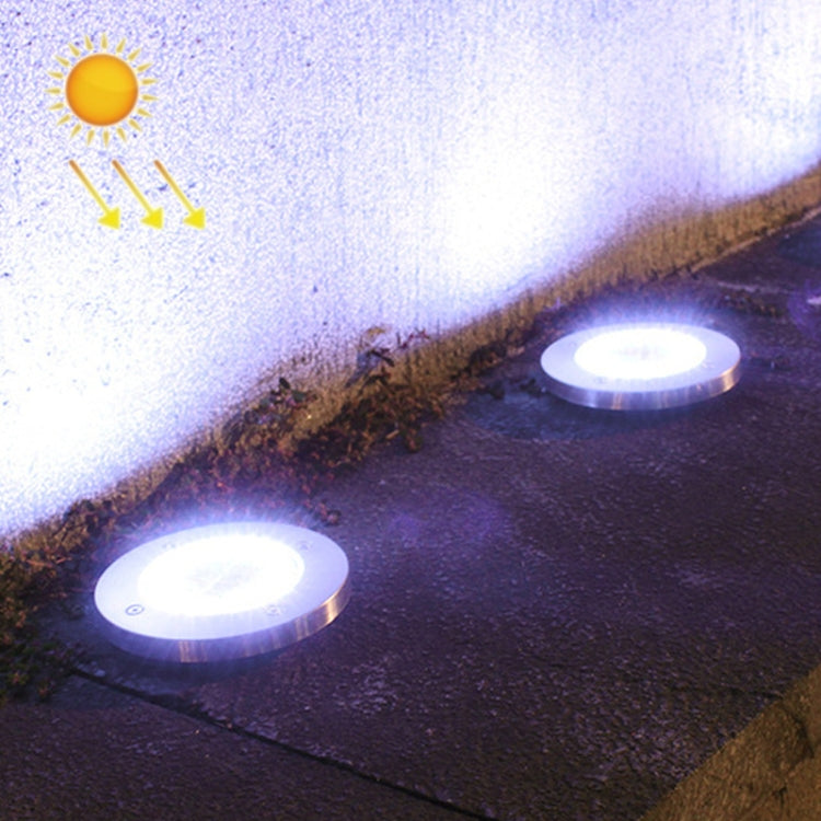 2 件裝 20 LED 戶外防水太陽能花園燈草坪埋地燈，白光，黃光