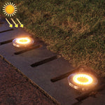 2 件裝 20 LED 戶外防水太陽能花園燈草坪埋地燈，白光，黃光