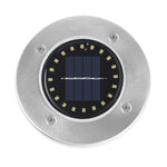 2 件裝 20 LED 戶外防水太陽能花園燈草坪埋地燈，白光，黃光