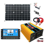 太陽能系統逆變器 30A 控制器+18W 12V 太陽能板，規格：，黑色 12V 轉 110V，黑色 12V 轉 220V，黃色 12V 轉 110V，黃色 12V 轉 220V