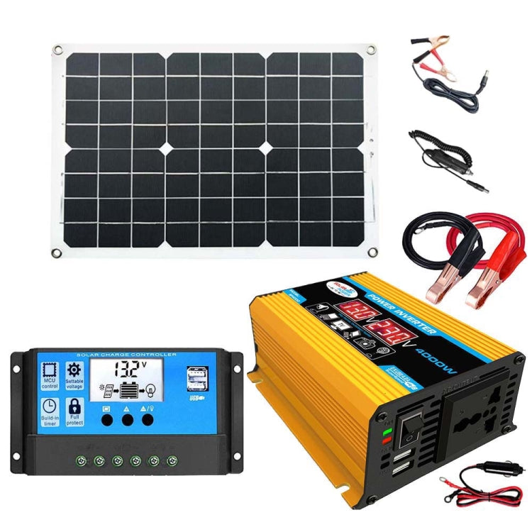 太陽能系統逆變器 30A 控制器+18W 12V 太陽能板，規格：，黑色 12V 轉 110V，黑色 12V 轉 220V，黃色 12V 轉 110V，黃色 12V 轉 220V