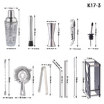 17合1 400ml 玻璃搖杯帶刻度搖杯套裝，K17-3