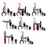 自行車維修工具組，工具 + 20 齒 + 35 克，工具 + 20 齒 + 35 克 + 攔截器，工具 + 攔截器 + 35 克 + 中軸套，攔截器 + 20 齒 + 35 克，工具 + 20 齒 + 35 克 + 扳手
