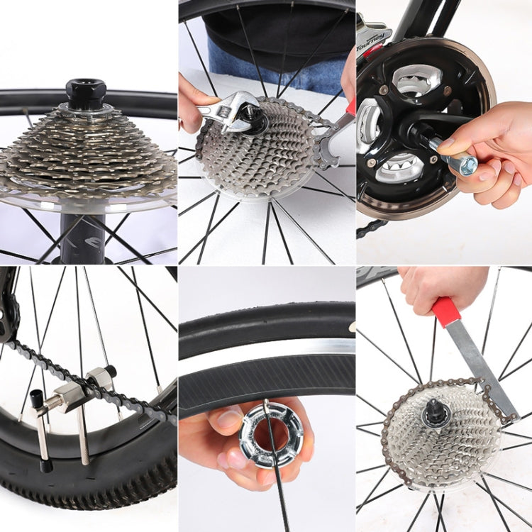 自行車維修工具組，工具 + 20 齒 + 35 克，工具 + 20 齒 + 35 克 + 攔截器，工具 + 攔截器 + 35 克 + 中軸套，攔截器 + 20 齒 + 35 克，工具 + 20 齒 + 35 克 + 扳手