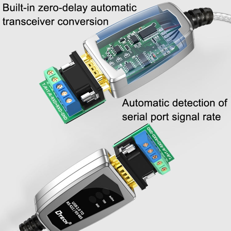 DTECH DT-5019 USB 轉 RS485/422 工業轉換器串列通訊介面，DT-5019 1.2m
