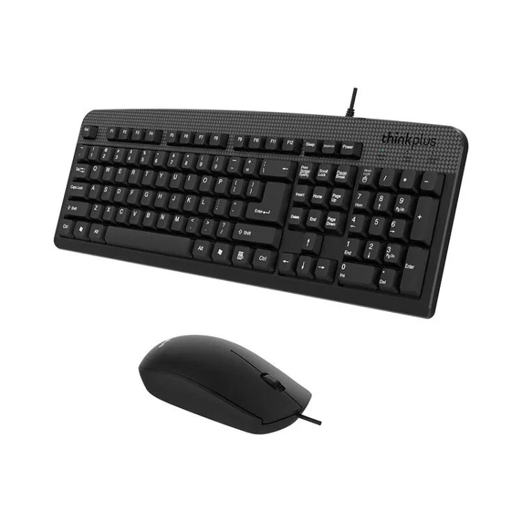 Lenovo Thinkplus USB 有線辦公鍵盤與滑鼠組合，KM130 Pro