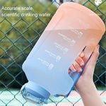 大容量漸層吸管杯運動水壺帶刻度，1500ml，2300ml，3800ml