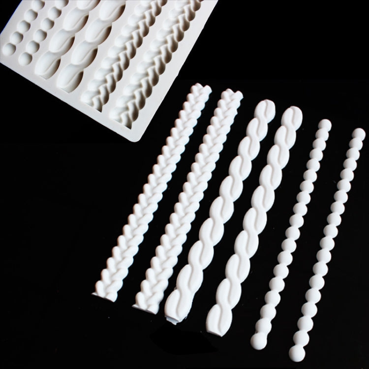 珍珠扭繞編織翻糖蛋糕矽膠模具，粉紅色、灰色