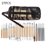 陶藝工具套裝 陶土石雕刻刀 DIY 黏土組合工具, 22 合 1, 24 合 1, 27 合 1, 32 合 1