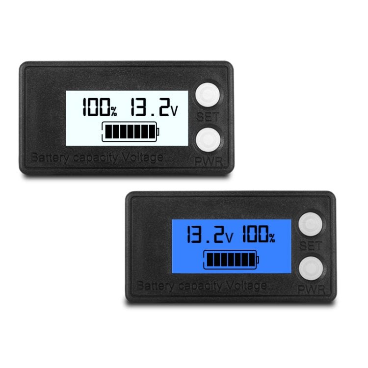 防水液晶兩線鉛酸鋰電池數位電壓表，8-100V（白色）、8-100V（藍色）、8-72V（白色）、8-72V（藍色）