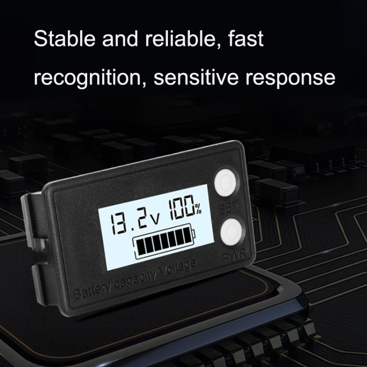 防水液晶兩線鉛酸鋰電池數位電壓表，8-100V（白色）、8-100V（藍色）、8-72V（白色）、8-72V（藍色）