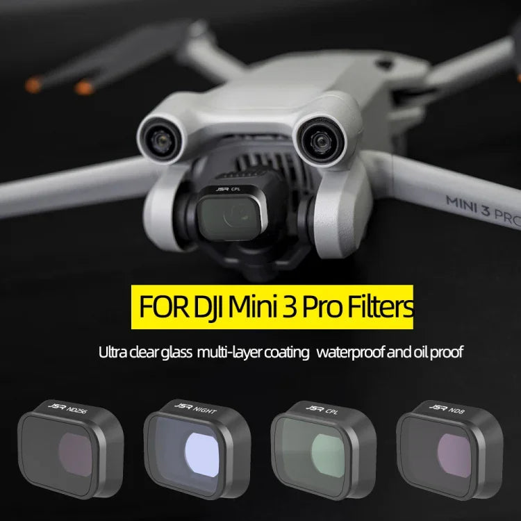 JUNESTAR DJI Mini 3 Pro 濾鏡，型號：MCUV JSR-1663-01，CPL JSR-1663-02，ND8 JSR-1663-03，ND16 JSR-1663-04，ND32 JSR-1663-05，ND64 JSR-1663-06，ND256 JSR-1663-07，ND1000 JSR-1663-08，ND8PL JSR-1663-09，ND16PL JSR-1663-10，ND32PL JSR-1663-11