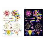 2片螢光銅色防水紋身貼紙，JYG-001、JYG-002、JYG-003、JYG-004、JYG-005、JYG-006、JYG-007、JYG-008