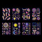 2片螢光銅色防水紋身貼紙，JYG-001、JYG-002、JYG-003、JYG-004、JYG-005、JYG-006、JYG-007、JYG-008