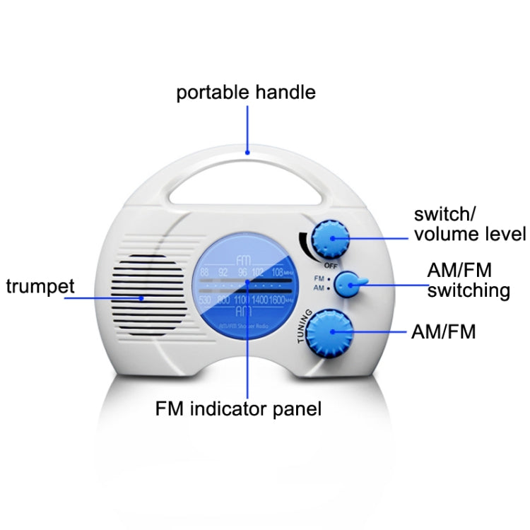 SY-910 AM/FM 雙波段收音機 IPX4 防水便攜收音機，SY-910