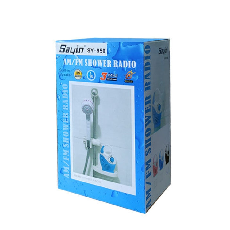 Sayin SY-950 便攜防水小型收音機 AM/FM 通用頻段老人收音機，SY-950 藍色，SY-950 黑色