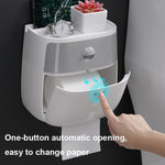 ECOCO E1804馬桶多功能雙層紙巾架，白+灰、白+黑、粉+粉、藍+藍