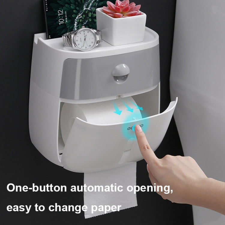 ECOCO E1804馬桶多功能雙層紙巾架，白+灰、白+黑、粉+粉、藍+藍