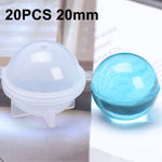 水晶環氧球矽膠模具 DIY手工珠寶球體製作模具，20件20mm，20件30mm，10件40mm，4件50mm，4件60mm