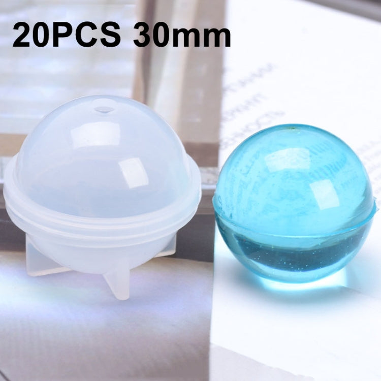 水晶環氧球矽膠模具 DIY手工珠寶球體製作模具，20件20mm，20件30mm，10件40mm，4件50mm，4件60mm