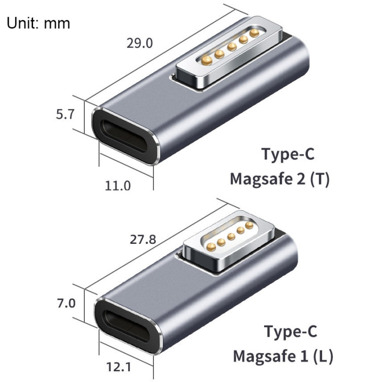 Type-C/USB-C 轉 Magsafe1/2 充電轉接器，支援 PD 充電，Type-C 轉 Magsafe 1 L，Type-C 轉 Magsafe 2 T