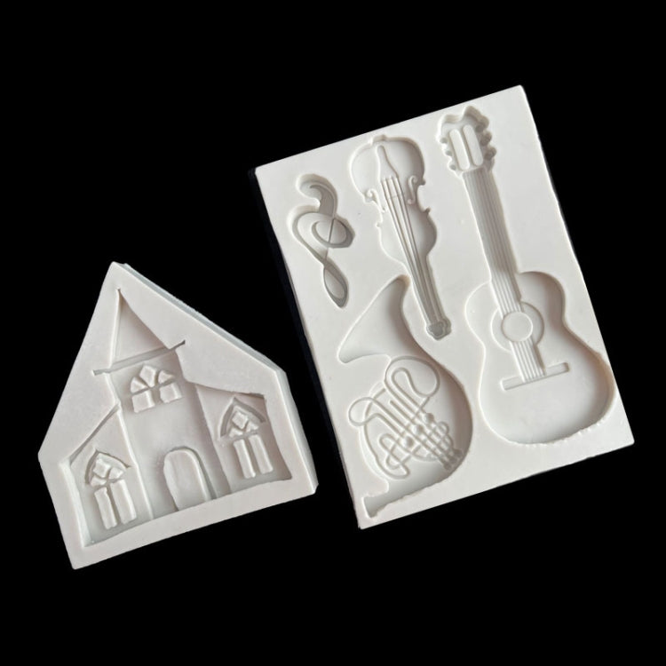 城堡音樂矽膠模具巧克力翻糖蛋糕裝飾，款式：三角形，三角形，長方形