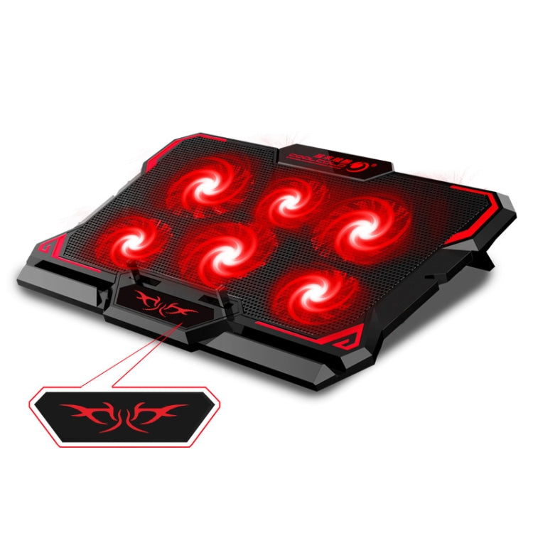 CoolCold 17吋遊戲筆記型電腦散熱器 六風扇 雙USB埠 2600RPM 筆電散熱墊