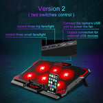 CoolCold 17吋遊戲筆記型電腦散熱器 六風扇 雙USB埠 2600RPM 筆電散熱墊