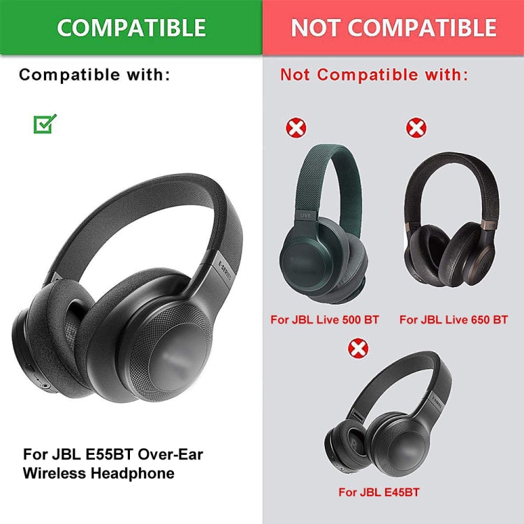 2 件裝 JBL E55BT 耳機泡棉套，顏色：無左右標示、黑色、藍色、灰色、紅色、綠色、灰色、無左右標示、加厚絨面、足球網加厚