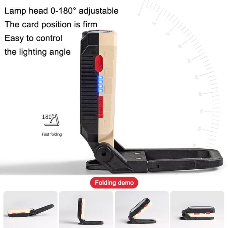 COB 工作燈 USB 充電掛鉤應急手電維修燈，款式：W598A 8 孔，W598B 小，W599A 10 孔，W599B 大
