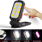 COB 工作燈 USB 充電掛鉤應急手電維修燈，款式：W598A 8 孔，W598B 小，W599A 10 孔，W599B 大