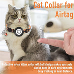 寵物防丟地址吊牌項圈附鈴鐺，適用於 AirTag 第二代 / AirTag 第一代，綠色、紫色、黑色、粉紅色、橙色、藍色