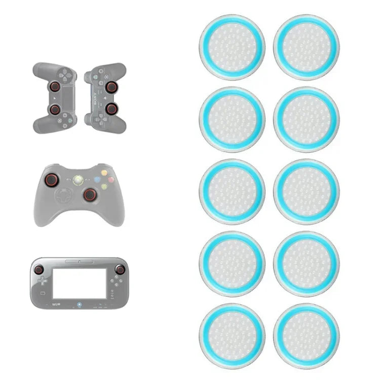 10 個裝遊戲手把矽膠發光按鍵蓋搖桿蓋，適用於 PS5/PS4/PS3/ONE/360/PRO/series X/S