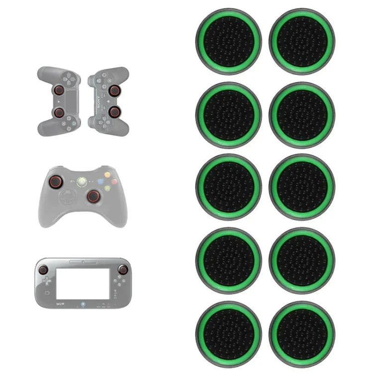 10 個裝遊戲手把矽膠發光按鍵蓋搖桿蓋，適用於 PS5/PS4/PS3/ONE/360/PRO/series X/S