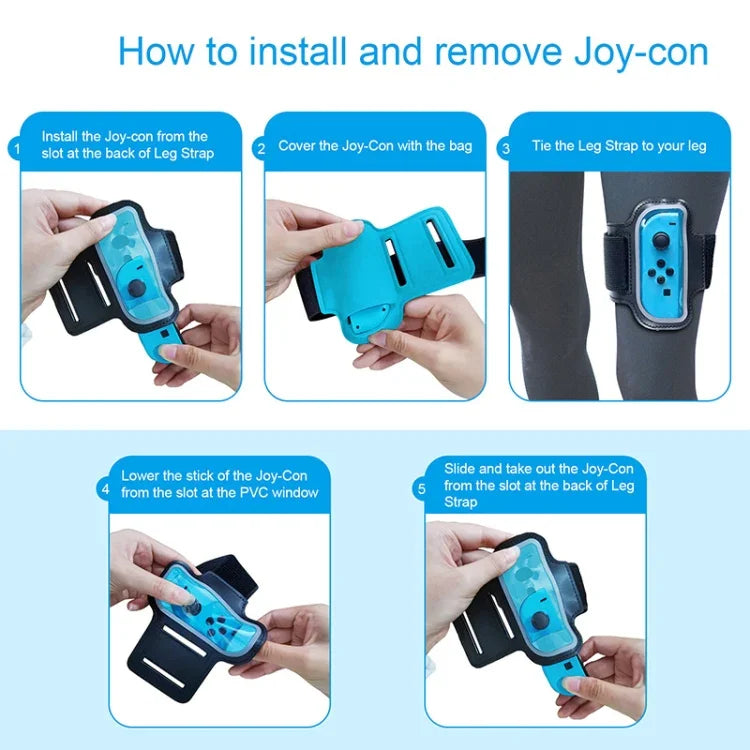 2 個裝 JYS JYS-NS242 適用於 Nintendo Switch Joy-con 小手把腳運動帶，JYS-NS242（黑色）、JYS-NS242（紅藍色）
