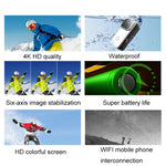 拇指運動攝影機 4K 高清防抖 WiFi 攝影機，（白色），（黑色）