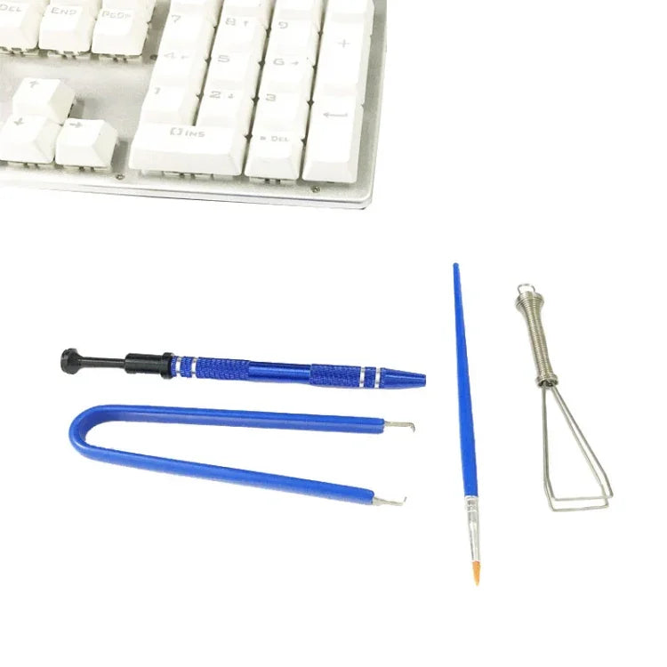 4合1機械鍵盤鍵帽拔取器開關測試軸線清潔套件，4合1