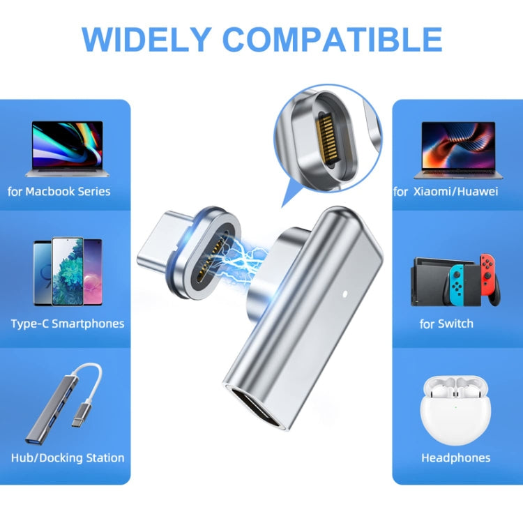 TZ30 PD100W 24Pin 快充 Type-C / USB-C 磁吸彎頭轉接器，適用 MacBook 筆記型電腦連接器